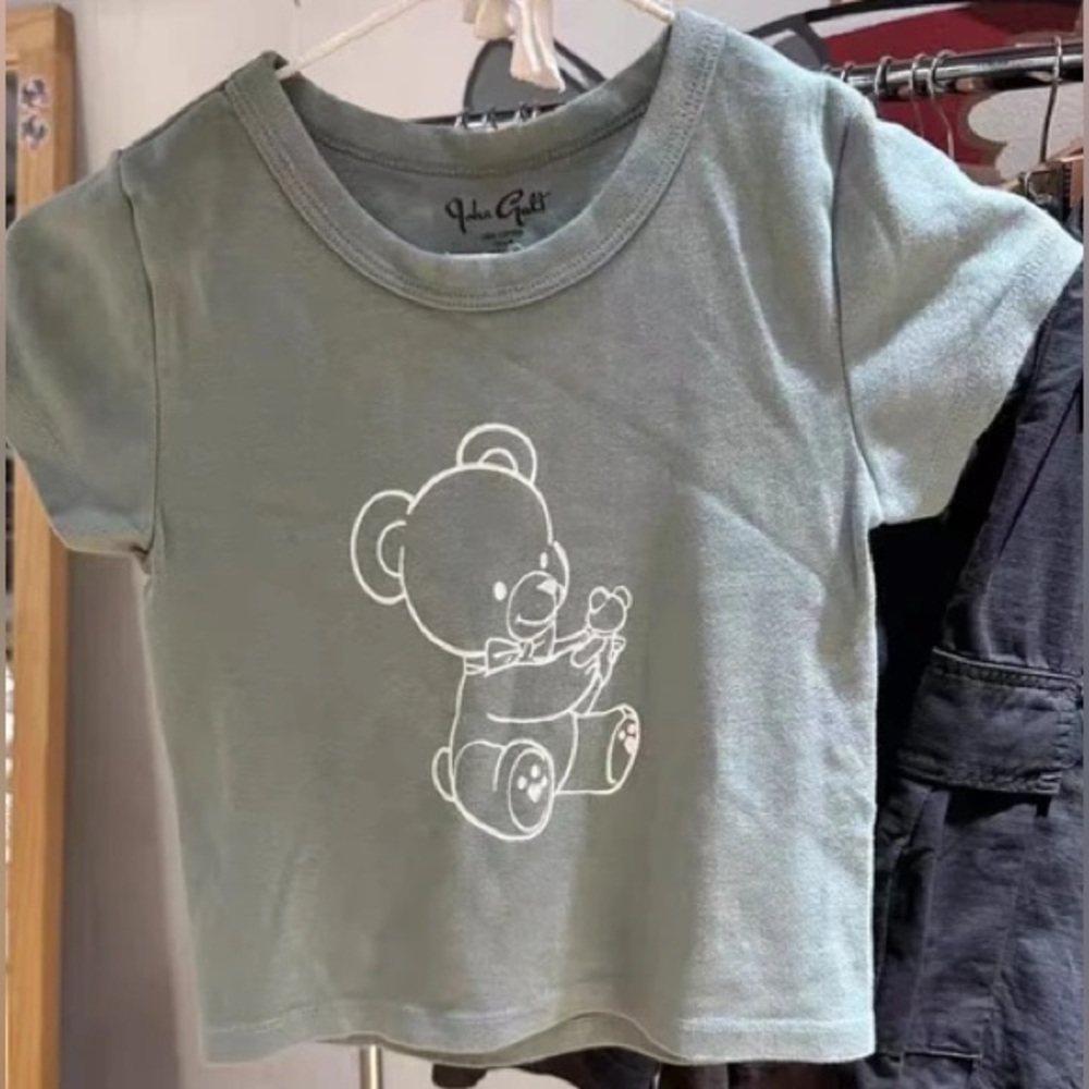 Brandy Melville/John Galt Sage Green Ashlyn Teddy Bear Top